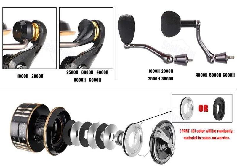 TREANT III Serie 5.0:1 5.8:1 Angelrolle 1000-6000 MAX Drag 28lb Spinnrolle zum Angeln Doppellagersystem