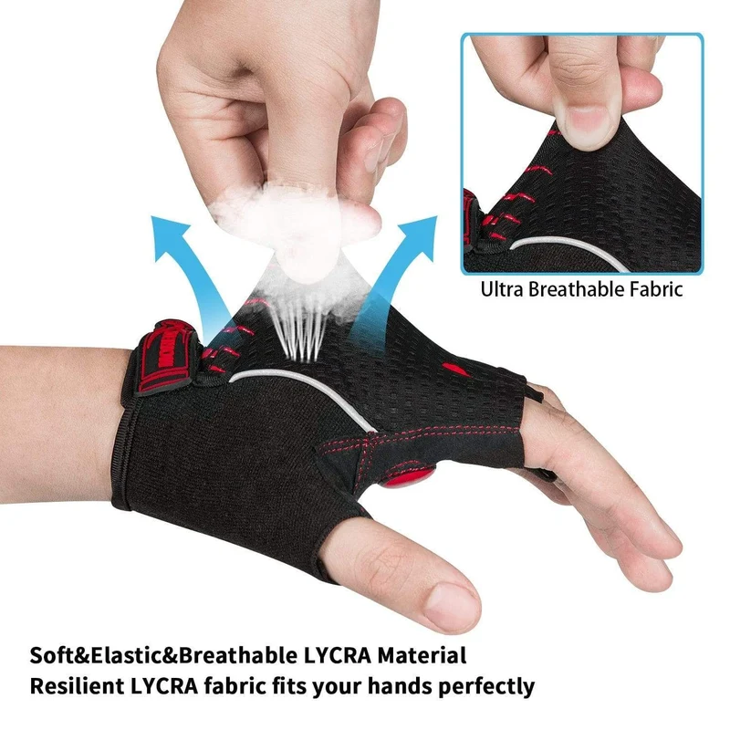 Fahrradhandschuhe Gel Stoßfeste MTB Rennradhandschuhe Atmungsaktive, langlebige Fahrradhandschuhe Rutschfeste Fahrradhandschuhe für Männer und Frauen