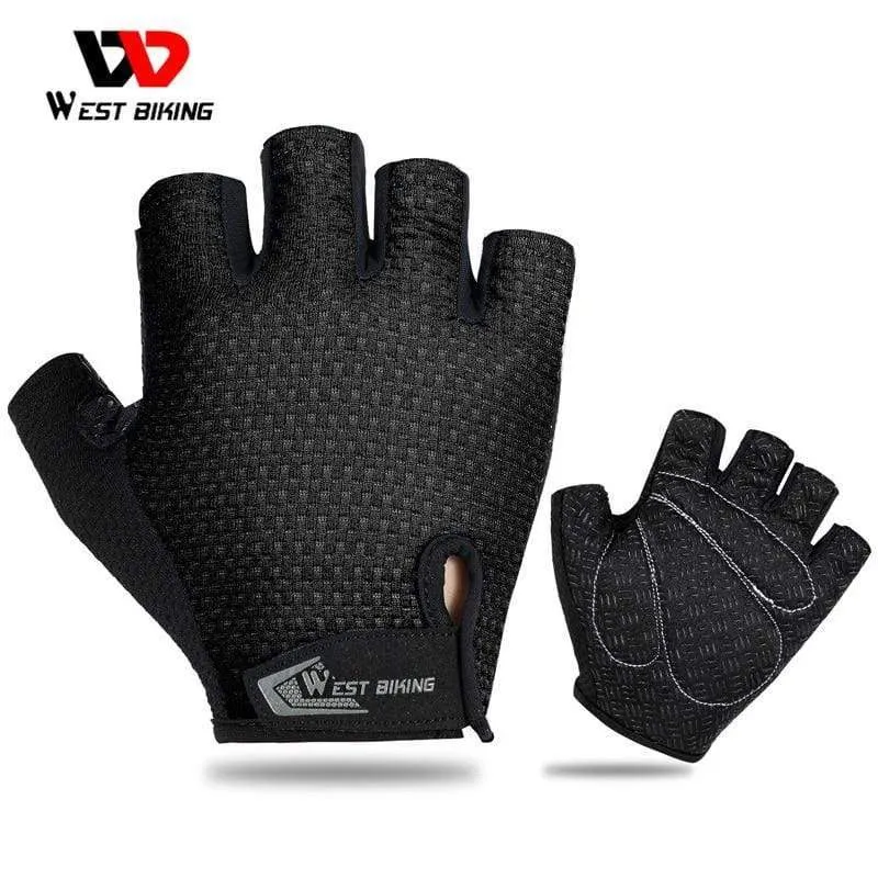 Fahrradhandschuhe, Halbfinger-Gelpolster, atmungsaktiv, schweißabweisend, waschbar, Outdoor-Sport, MTB-Handschuhe, rutschfest, ein Paar Fahrradhandschuhe