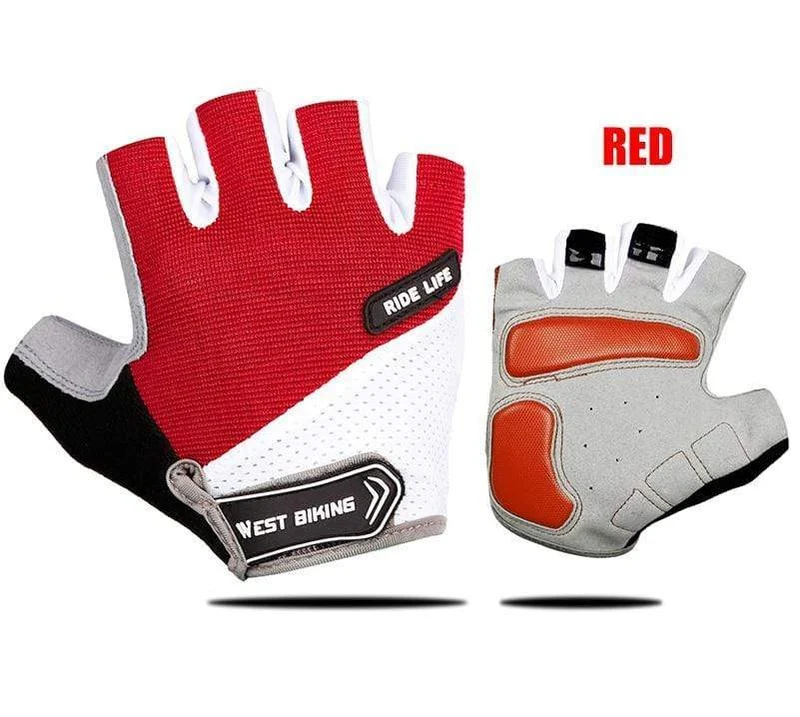Fahrradhandschuhe, Halbfinger-Gelpolster, atmungsaktiv, schweißabweisend, waschbar, Outdoor-Sport, MTB-Handschuhe, rutschfest, ein Paar Fahrradhandschuhe