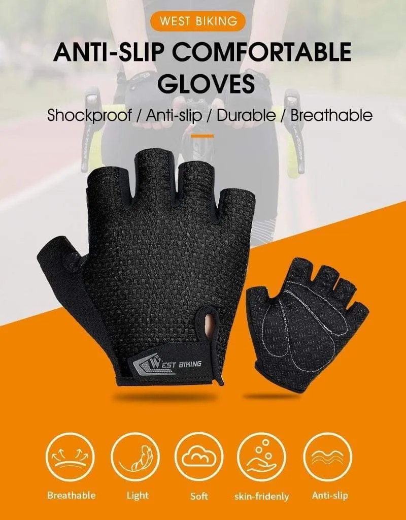Fahrradhandschuhe, Halbfinger-Gelpolster, atmungsaktiv, schweißabweisend, waschbar, Outdoor-Sport, MTB-Handschuhe, rutschfest, ein Paar Fahrradhandschuhe
