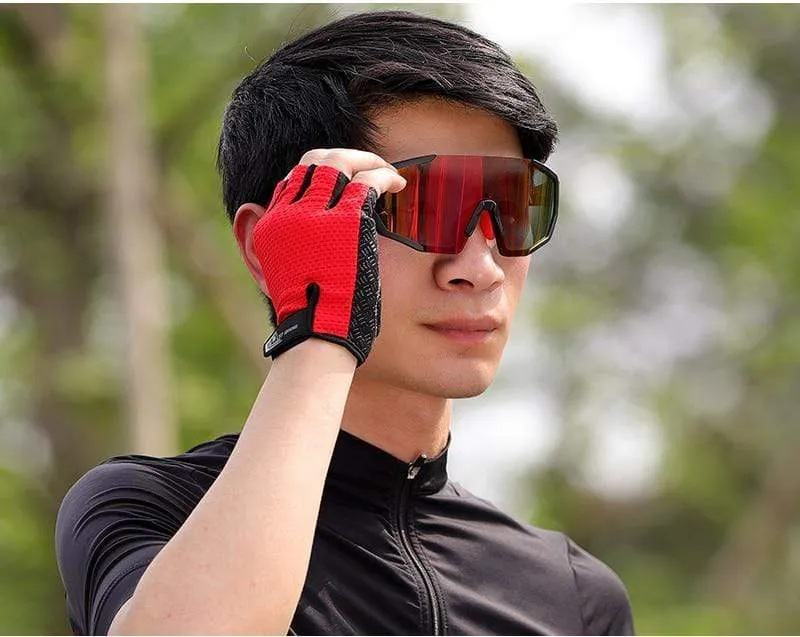 Fahrradhandschuhe, Halbfinger-Gelpolster, atmungsaktiv, schweißabweisend, waschbar, Outdoor-Sport, MTB-Handschuhe, rutschfest, ein Paar Fahrradhandschuhe