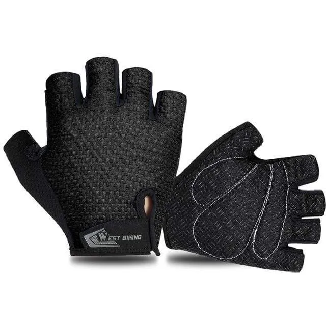 Fahrradhandschuhe, Halbfinger-Gelpolster, atmungsaktiv, schweißabweisend, waschbar, Outdoor-Sport, MTB-Handschuhe, rutschfest, ein Paar Fahrradhandschuhe