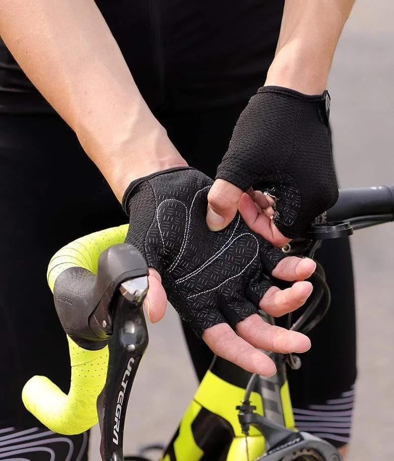 Fahrradhandschuhe, Halbfinger-Gelpolster, atmungsaktiv, schweißabweisend, waschbar, Outdoor-Sport, MTB-Handschuhe, rutschfest, ein Paar Fahrradhandschuhe
