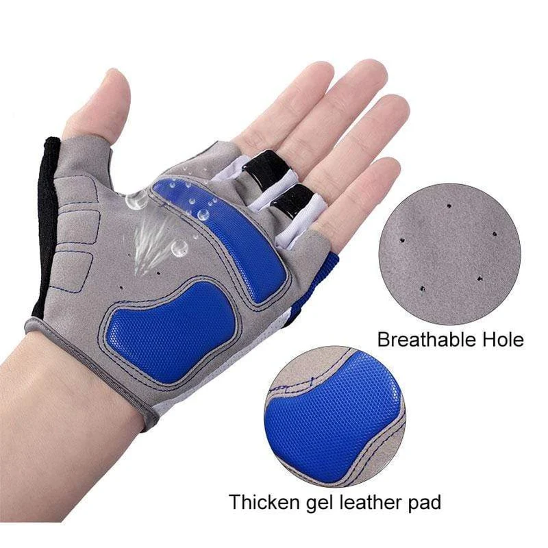 Fahrradhandschuhe, Halbfinger-Gelpolster, atmungsaktiv, schweißabweisend, waschbar, Outdoor-Sport, MTB-Handschuhe, rutschfest, ein Paar Fahrradhandschuhe