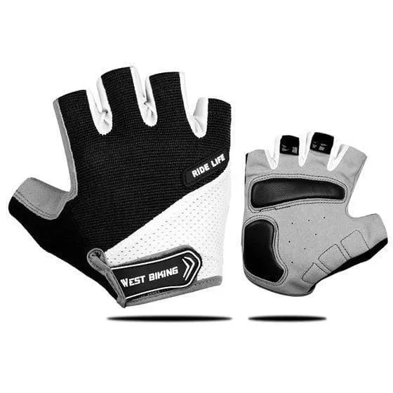 Fahrradhandschuhe, Halbfinger-Gelpolster, atmungsaktiv, schweißabweisend, waschbar, Outdoor-Sport, MTB-Handschuhe, rutschfest, ein Paar Fahrradhandschuhe