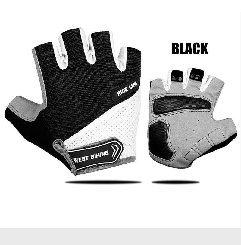 Fahrradhandschuhe, Halbfinger-Gelpolster, atmungsaktiv, schweißabweisend, waschbar, Outdoor-Sport, MTB-Handschuhe, rutschfest, ein Paar Fahrradhandschuhe