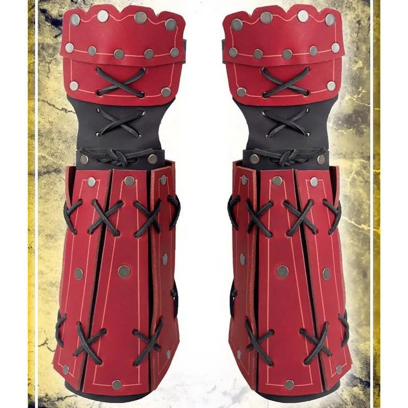 Mittelalterliche Samurai-Rüstung aus Leder, Armschiene, lange Handschuhe, Herren, Cosplay, Ritterstulpe, Schnürarmband, Steampunk-Zubehör, Vambraces