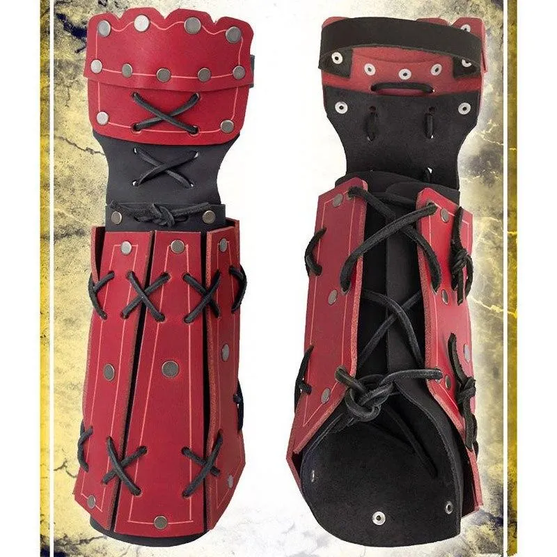 Mittelalterliche Samurai-Rüstung aus Leder, Armschiene, lange Handschuhe, Herren, Cosplay, Ritterstulpe, Schnürarmband, Steampunk-Zubehör, Vambraces
