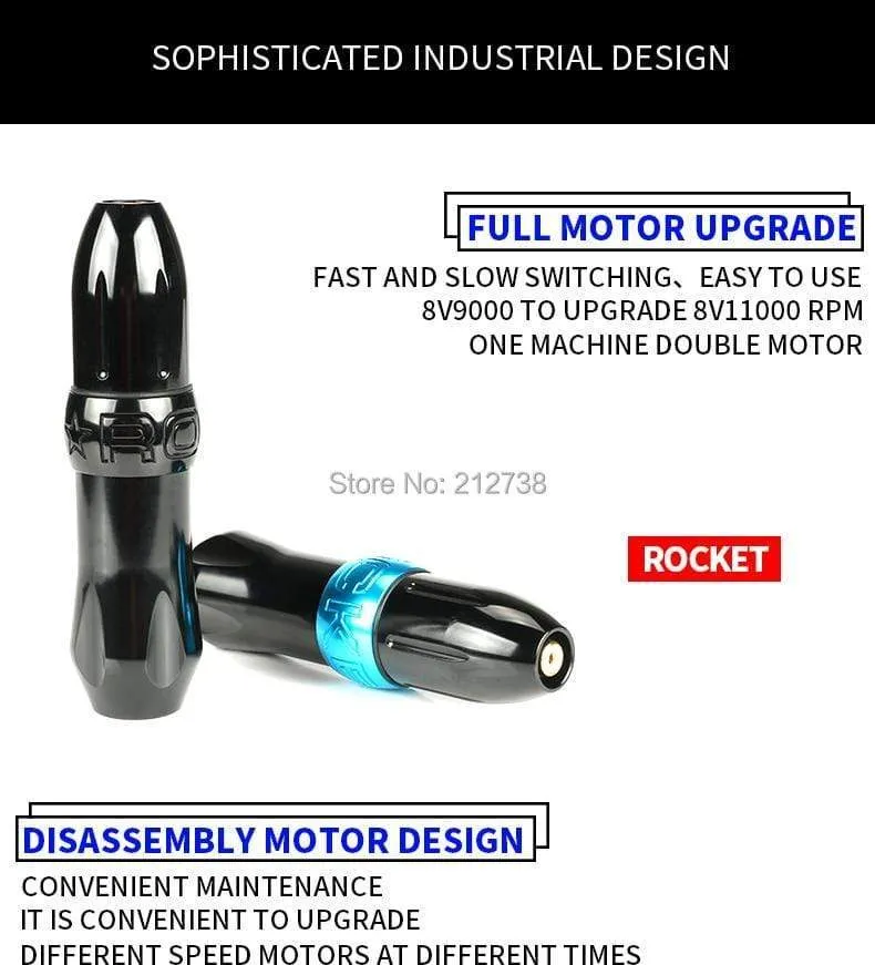 Cartridge Rocket V1 Pen Rotary Tattoo Maschine Kits RCA Anschluss Shader Liner 6 Farben Verschiedene Tattoo-Ausrüstung