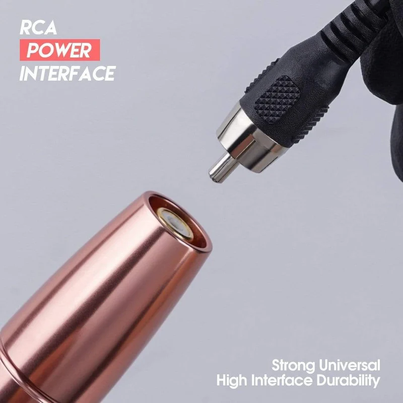 Rose Gold Farbe leistungsstarke RCA Permanent Make-up 2.0 und 3.0 Stoke Rotary Tattoo Gun Maschine Stift Augenbrauen Lippen Patrone