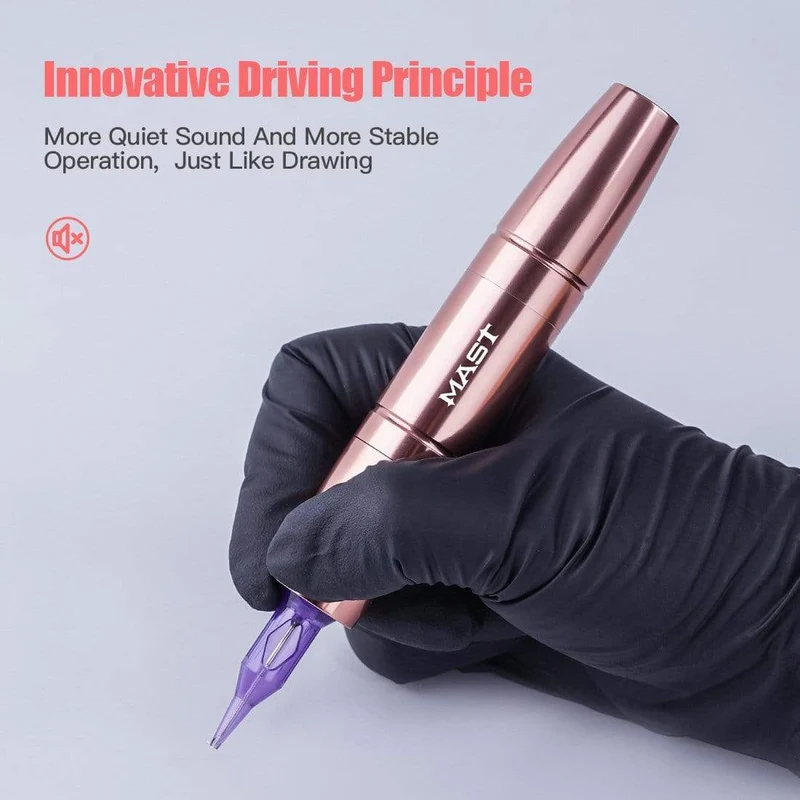 Rose Gold Farbe leistungsstarke RCA Permanent Make-up 2.0 und 3.0 Stoke Rotary Tattoo Gun Maschine Stift Augenbrauen Lippen Patrone