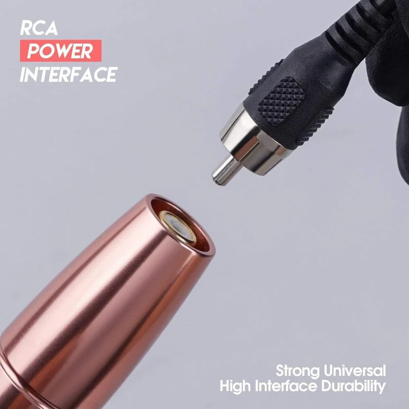 Rose Gold Farbe leistungsstarke RCA Permanent Make-up 2.0 und 3.0 Stoke Rotary Tattoo Gun Maschine Stift Augenbrauen Lippen Patrone