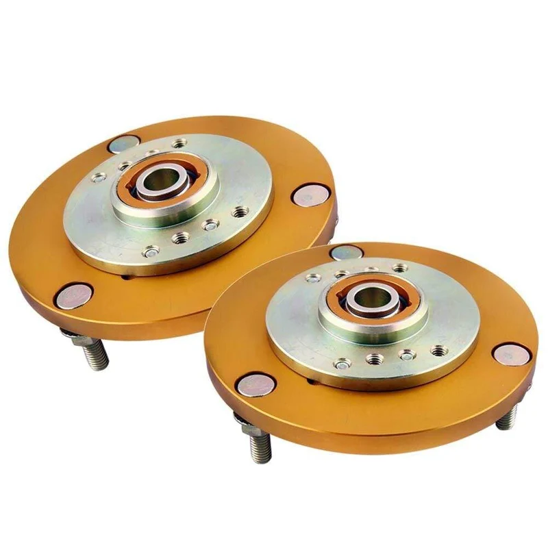 2 Stück vordere Gewindefahrwerks-Sturzplatten, obere Halterungen für BMW E36 3er-Serie, golden