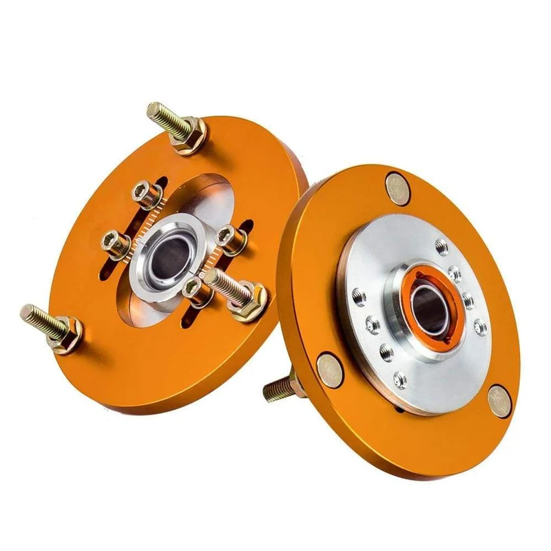 2 Stück vordere Gewindefahrwerks-Sturzplatten, obere Halterungen für BMW E36 3er-Serie, golden