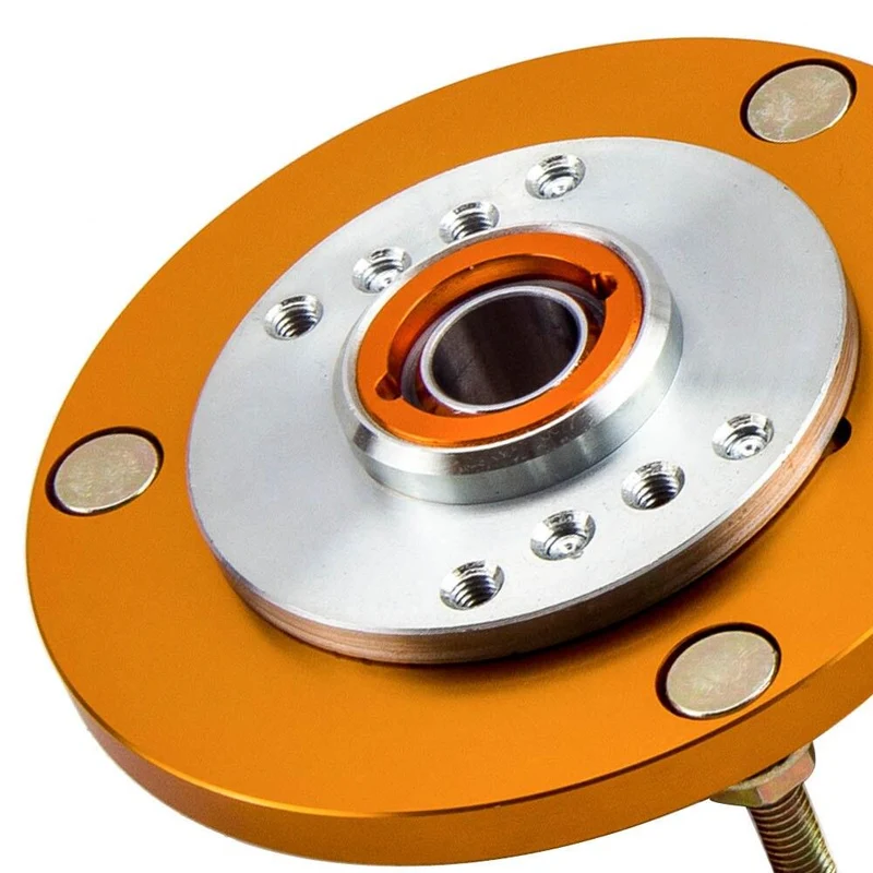 2 Stück vordere Gewindefahrwerks-Sturzplatten, obere Halterungen für BMW E36 3er-Serie, golden