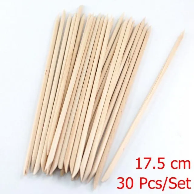 4 verschiedene Größen Orangenholzstäbchen für Nagelhautschieber Nagelhautentfernungswerkzeug Gabeln für Nägel Manikürewerkzeuge 10/30/50/100Pcs/Set