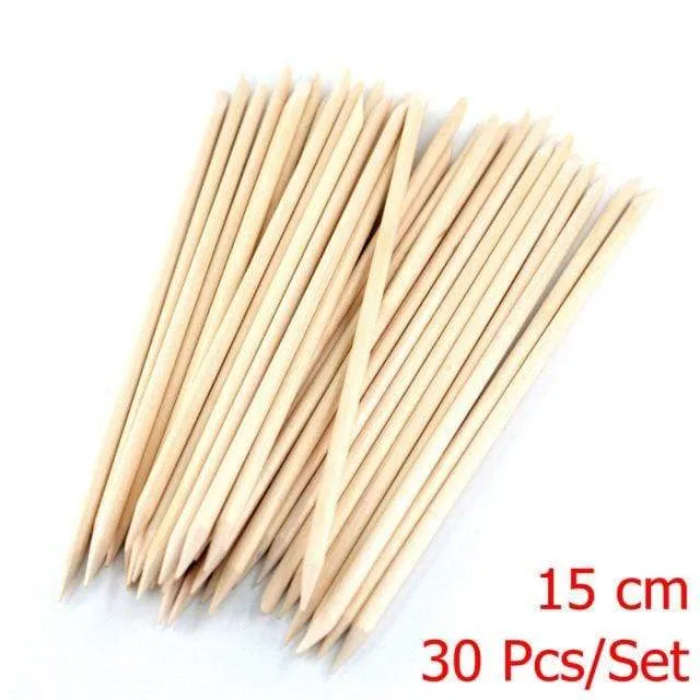 4 verschiedene Größen Orangenholzstäbchen für Nagelhautschieber Nagelhautentfernungswerkzeug Gabeln für Nägel Manikürewerkzeuge 10/30/50/100Pcs/Set