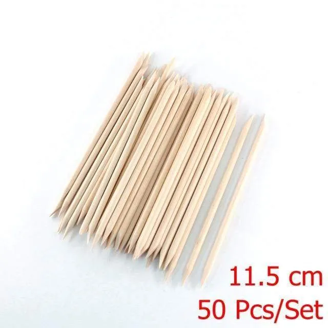 4 verschiedene Größen Orangenholzstäbchen für Nagelhautschieber Nagelhautentfernungswerkzeug Gabeln für Nägel Manikürewerkzeuge 10/30/50/100Pcs/Set