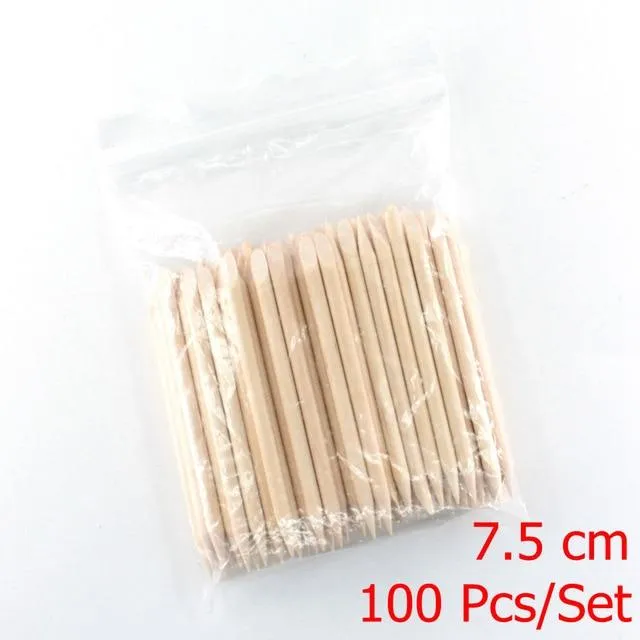 4 verschiedene Größen Orangenholzstäbchen für Nagelhautschieber Nagelhautentfernungswerkzeug Gabeln für Nägel Manikürewerkzeuge 10/30/50/100Pcs/Set