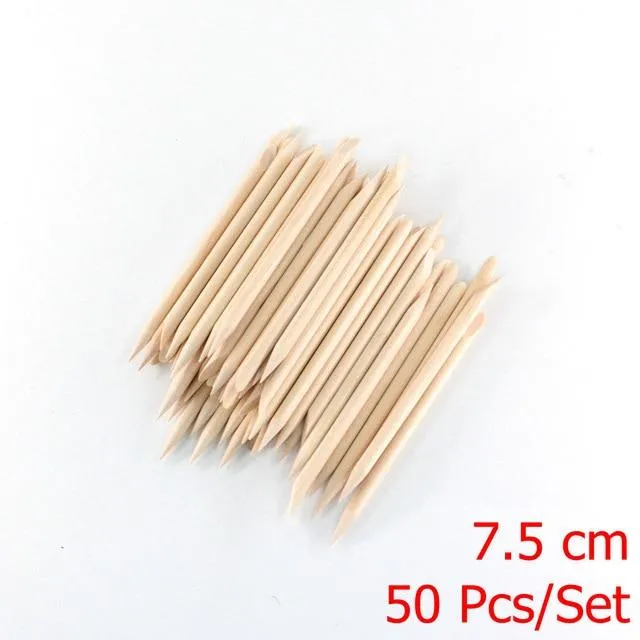 4 verschiedene Größen Orangenholzstäbchen für Nagelhautschieber Nagelhautentfernungswerkzeug Gabeln für Nägel Manikürewerkzeuge 10/30/50/100Pcs/Set