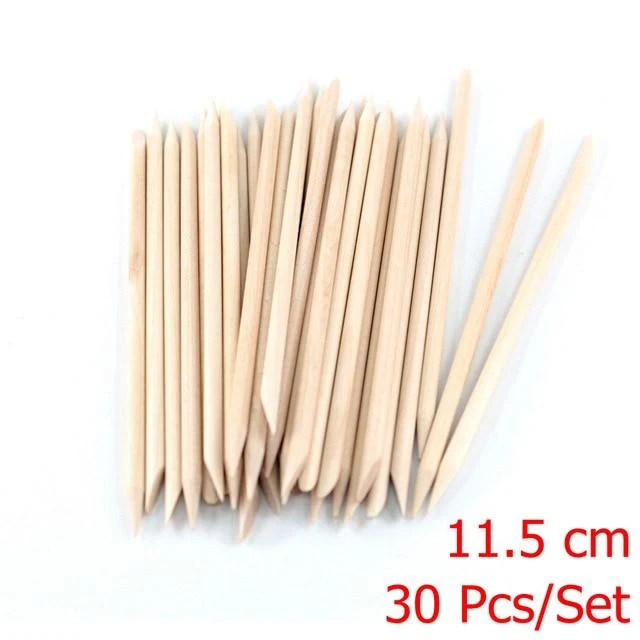 4 verschiedene Größen Orangenholzstäbchen für Nagelhautschieber Nagelhautentfernungswerkzeug Gabeln für Nägel Manikürewerkzeuge 10/30/50/100Pcs/Set