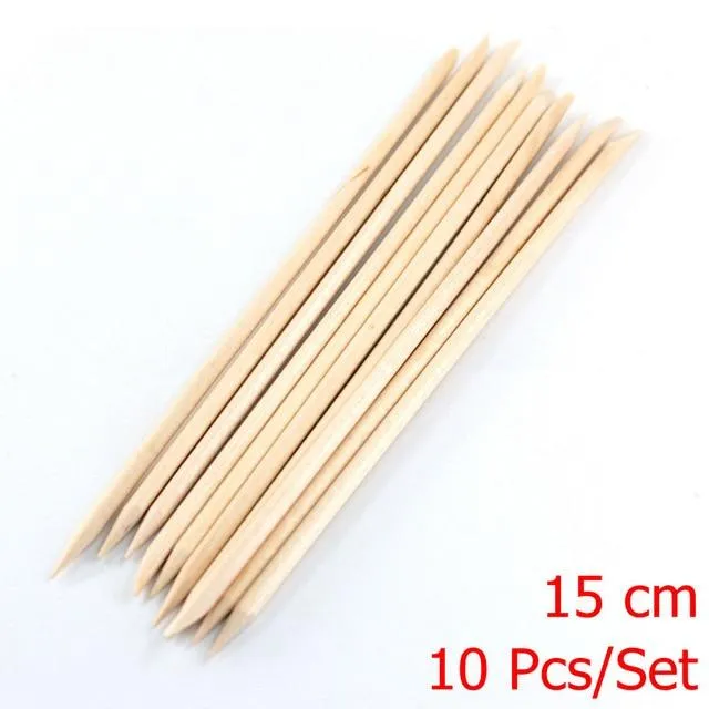 4 verschiedene Größen Orangenholzstäbchen für Nagelhautschieber Nagelhautentfernungswerkzeug Gabeln für Nägel Manikürewerkzeuge 10/30/50/100Pcs/Set
