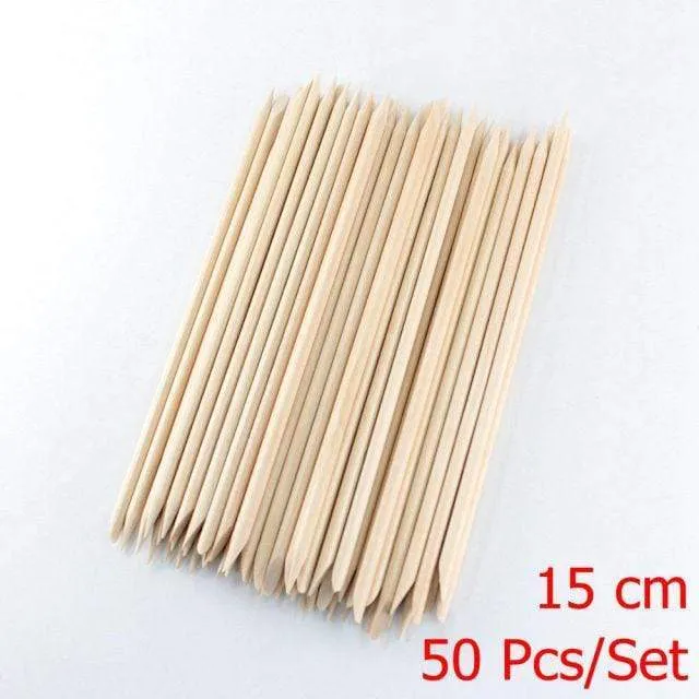 4 verschiedene Größen Orangenholzstäbchen für Nagelhautschieber Nagelhautentfernungswerkzeug Gabeln für Nägel Manikürewerkzeuge 10/30/50/100Pcs/Set