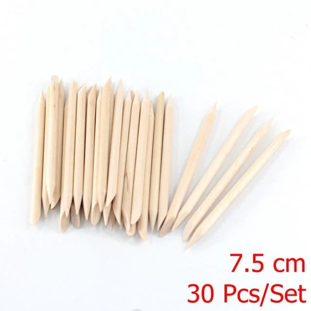 4 verschiedene Größen Orangenholzstäbchen für Nagelhautschieber Nagelhautentfernungswerkzeug Gabeln für Nägel Manikürewerkzeuge 10/30/50/100Pcs/Set