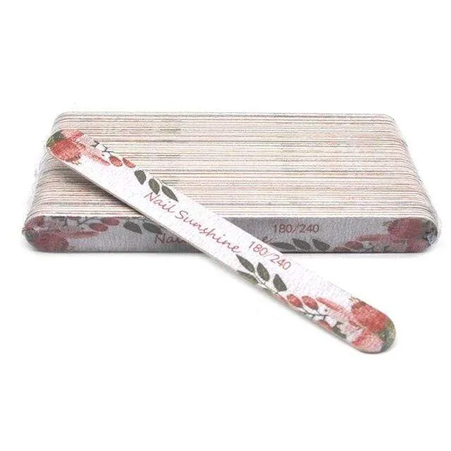 50 Teile/los Starke Holz Nagelfeilen Puffer Schmirgelbrett Rand Nägel Datei 100/120/150/180/240 Zubehör Salon Pediküre Werkzeuge
