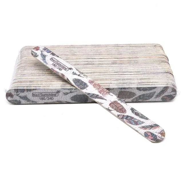 50 Teile/los Starke Holz Nagelfeilen Puffer Schmirgelbrett Rand Nägel Datei 100/120/150/180/240 Zubehör Salon Pediküre Werkzeuge