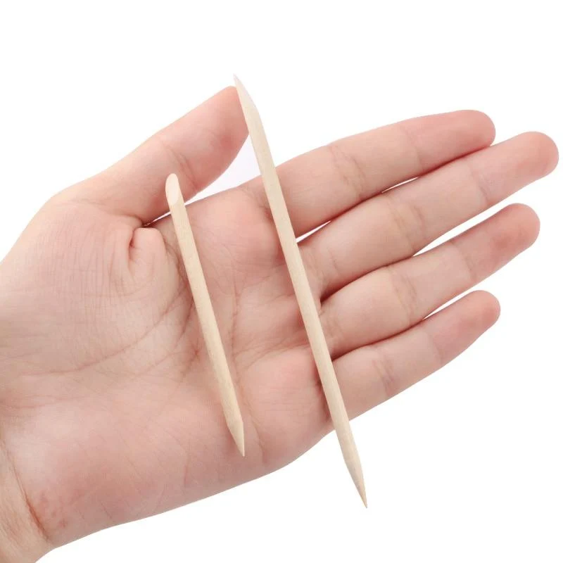50/100 Stück Nagelhautschieber aus Holz, Nagelkunst-Design, orange Holzstäbchen, Strass-Punktur-Entfernung, Maniküre- und Pediküre-Pflegewerkzeuge