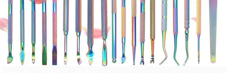 1 stücke Doppelseitige Edelstahl Nagelhautschieber Abgestorbene Haut Push-Entferner Für Pediküre Maniküre Nail Art Reiniger Pflegewerkzeug