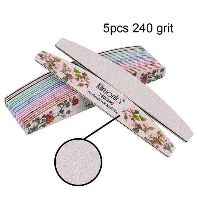 3/5/10 stücke lot Neue Nagel Datei Blume Gedruckt Nagel puffer Bunte Kalk eine ongle 80/100/150/180/240 professionelle Maniküre Werkzeuge