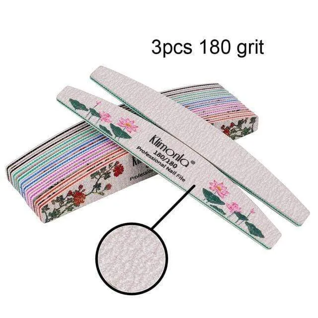 3/5/10 stücke lot Neue Nagel Datei Blume Gedruckt Nagel puffer Bunte Kalk eine ongle 80/100/150/180/240 professionelle Maniküre Werkzeuge