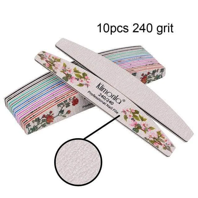 3/5/10 stücke lot Neue Nagel Datei Blume Gedruckt Nagel puffer Bunte Kalk eine ongle 80/100/150/180/240 professionelle Maniküre Werkzeuge