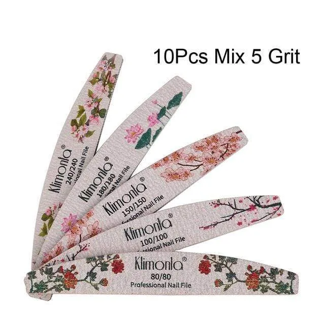 3/5/10 stücke lot Neue Nagel Datei Blume Gedruckt Nagel puffer Bunte Kalk eine ongle 80/100/150/180/240 professionelle Maniküre Werkzeuge