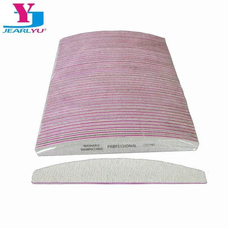 50 Stück professionelle Nagelfeilen 100/180 Schleifpapier Polierfeile Polnisch Unha Limas Maniküre Ongle Pilnik do paznokci Werkzeug Glanz