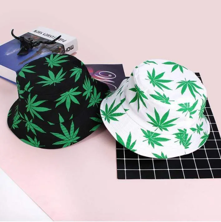 Blatt Panama Eimer Hut Frauen Männer Hip Hop Cap Paar Sommer Baumwolle Angeln Hut Sonne Flache Top Fischer Hüte Caps boonie Geschenk