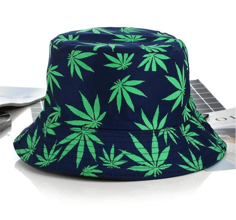 Blatt Panama Eimer Hut Frauen Männer Hip Hop Cap Paar Sommer Baumwolle Angeln Hut Sonne Flache Top Fischer Hüte Caps boonie Geschenk