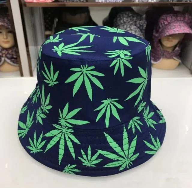 Blatt Panama Eimer Hut Frauen Männer Hip Hop Cap Paar Sommer Baumwolle Angeln Hut Sonne Flache Top Fischer Hüte Caps boonie Geschenk