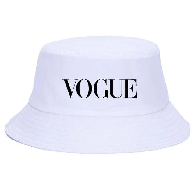 Damen Herren New Vogue Graphic Tee Süße Panama Bucket Cap Das Design Flaches Visier Fischerhut 90er Mädchen Sonnenhut