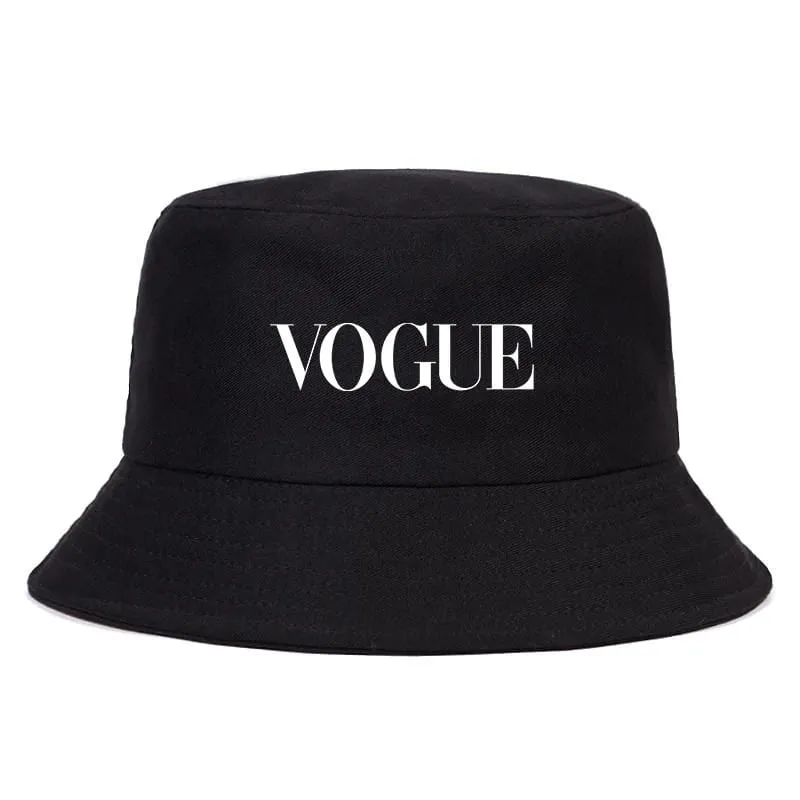 Damen Herren New Vogue Graphic Tee Süße Panama Bucket Cap Das Design Flaches Visier Fischerhut 90er Mädchen Sonnenhut