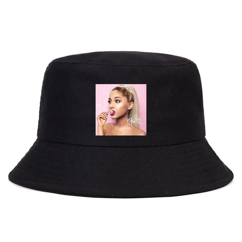 Damen Herren New Vogue Graphic Tee Süße Panama Bucket Cap Das Design Flaches Visier Fischerhut 90er Mädchen Sonnenhut