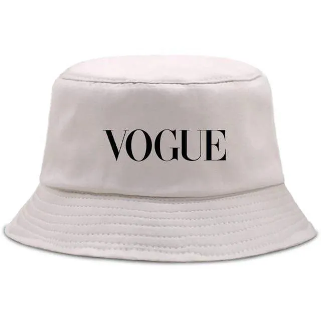 Damen Herren New Vogue Graphic Tee Süße Panama Bucket Cap Das Design Flaches Visier Fischerhut 90er Mädchen Sonnenhut