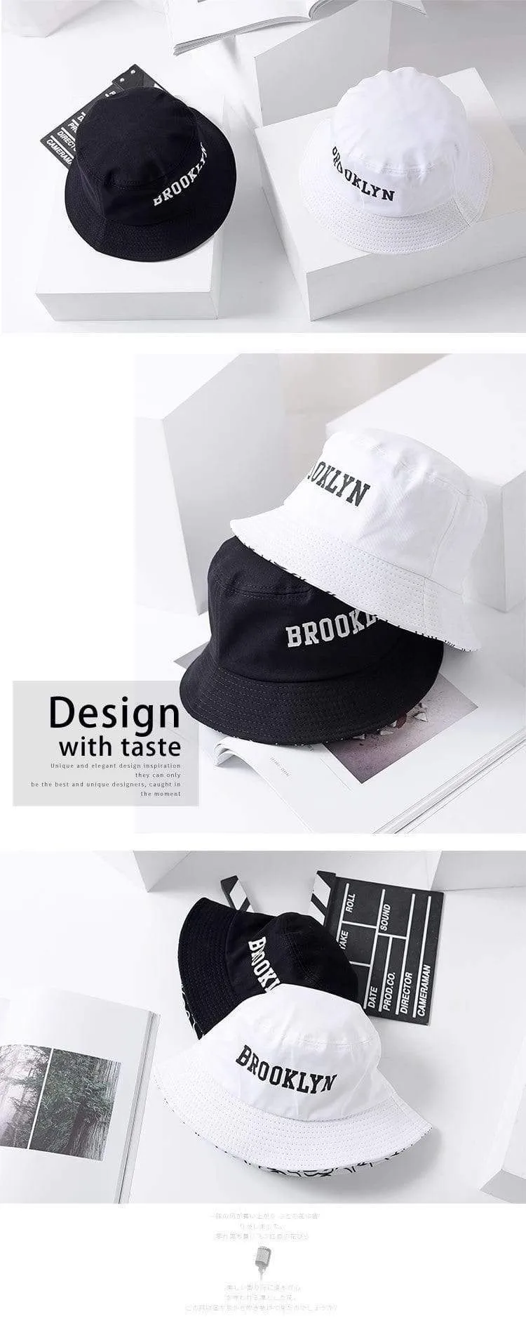 Brooklyn Bucket Hat Sad Boy Fischerhut Outdoor Reisehut Modische Sonnenkappe für Männer Frauen Bob Panama großer Kopf
