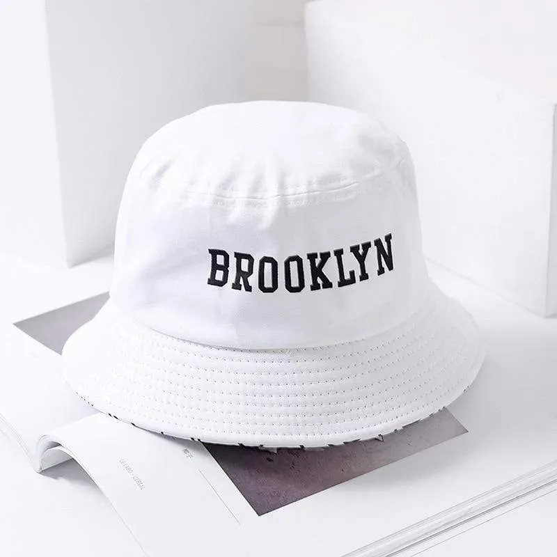 Brooklyn Bucket Hat Sad Boy Fischerhut Outdoor Reisehut Modische Sonnenkappe für Männer Frauen Bob Panama großer Kopf