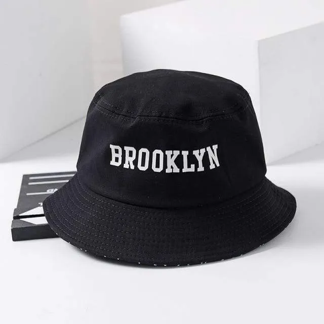 Brooklyn Bucket Hat Sad Boy Fischerhut Outdoor Reisehut Modische Sonnenkappe für Männer Frauen Bob Panama großer Kopf