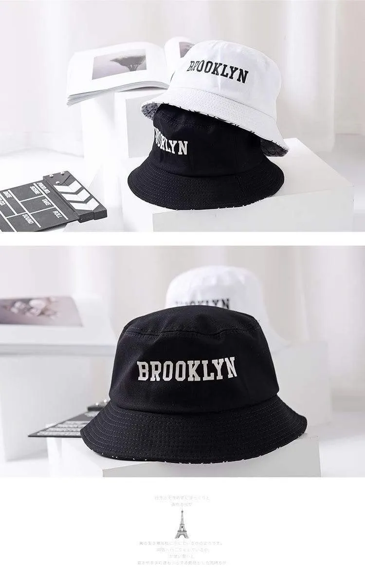 Brooklyn Bucket Hat Sad Boy Fischerhut Outdoor Reisehut Modische Sonnenkappe für Männer Frauen Bob Panama großer Kopf