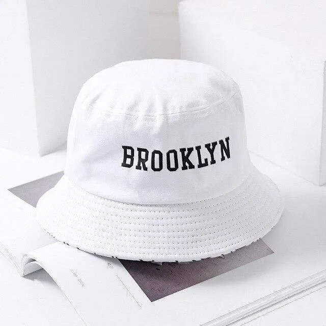 Brooklyn Bucket Hat Sad Boy Fischerhut Outdoor Reisehut Modische Sonnenkappe für Männer Frauen Bob Panama großer Kopf